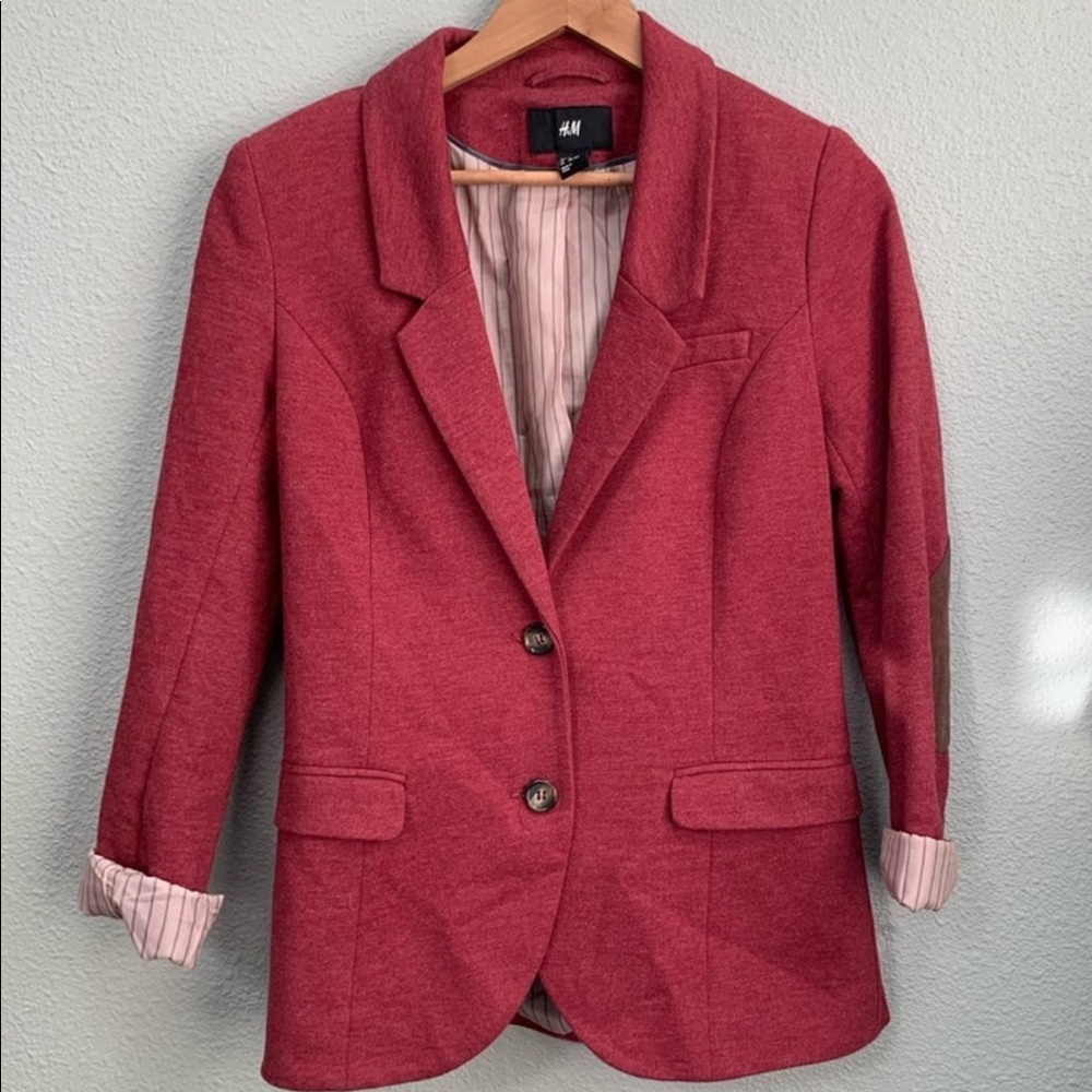 H&M Rust Red Blazer w/ elbow patches